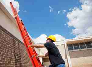 Maintenance work using ladder