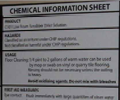 Chemical information sheet