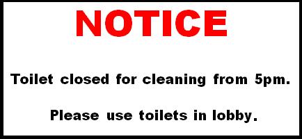 Cleaning notice