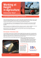 Working at Height in Agriculture - Info Sheet front page preview
              