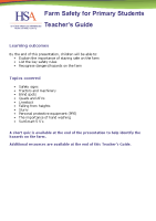 Farm Safety for Primary Students Teacher's Guide front page preview
              
