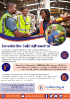 Bileog A5 d'Ionadaithe Sábháilteachta front page preview
              