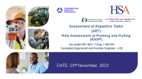 Ergonomic Risk Assessment, RAPP and ART Tools front page preview
              