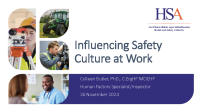 Dr Colleen Butler Influencing Safety Culture at Work front page preview
              