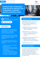 Introduction to Managing Work-related Violence and Aggression: Guidance, Insights and Regulation Flyer front page preview
              