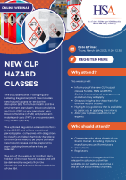 New CLP Hazard Classes - Webinar 2025 Flyer front page preview
              