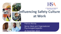 Patricia Murray Influencing Safety Culture at Work  front page preview
              