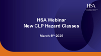 1. HSA Webinar New CLP Hazard Classes front page preview
              