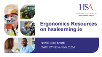 Ergonomics Resources on hsalearning.ie front page preview
              