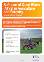 Safe use of Quad Bikes (ATVs) in Agriculture and Forestry Information Sheet front page preview
              