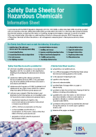 Safety Data Sheets for Hazardous Chemicals front page preview
              