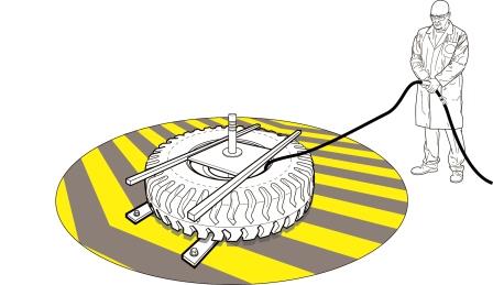 Picture of secure clamping mechanism for tyre inflation