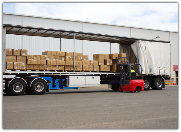 Forklift loading truck