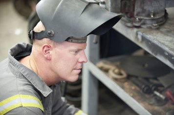 Welder Taking a Break