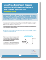 Identifying Significant Hazards in Quarries - Information Sheet thumbnail