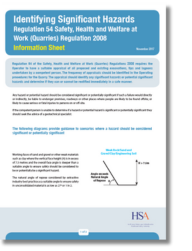 Identifying Significant Hazards in Quarries - Information Sheet thumbnail