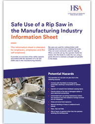 Safe Use of a Rip Saw in the Manufacturing Industry Information Sheet thumbnail