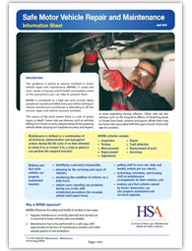 Safe Motor Vehicle Repair and Maintenance - Info Sheet thumbnail