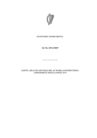 Safety Health and Welfare at Work (Construction) (Amendment) Regulation 2019 thumbnail