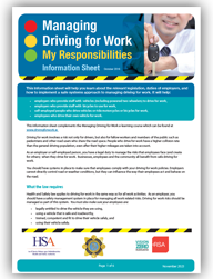 Driving Work Directive Managing Driving for Work Information Sheet - Health and Safety Authority