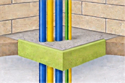 Figure 1 - Vertical service riser shaft with non-load-bearing fireproofing and concrete screed