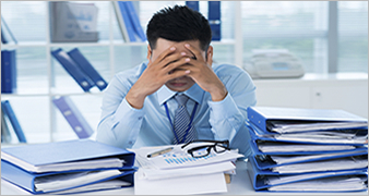 stressed worker stressed worker