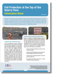 Fall Protection at the Top of the Quarry Face - Information Sheet thumbnail