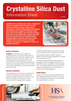 Crystalline Silica Dust  Information Sheet thumbnail