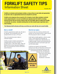 Forklift Safety Tips Information Sheet thumbnail