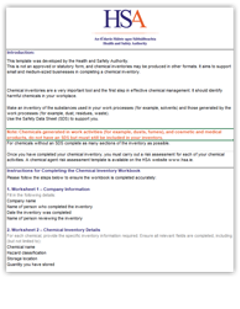Chemical Inventory Template)