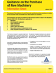Guidance on the Purchase of New Machinery Jan 2012 thumbnail