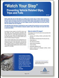 Watch Your Step - Preventing Vehicle Related Slips, Trips and Falls Information Sheet thumbnail